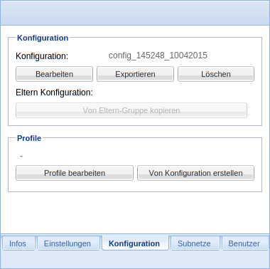 Gruppeninformationen -> Konfiguration (und Profile)