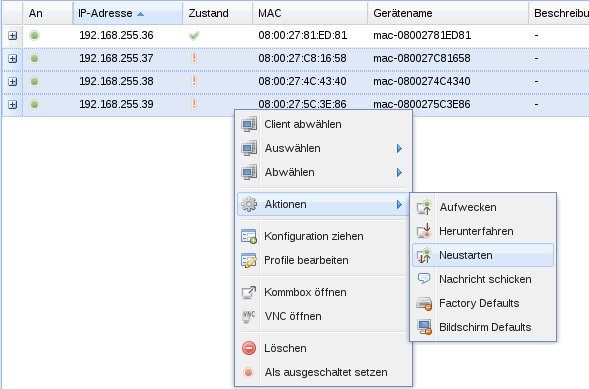 Inkonsistenter Zustand -> Gruppen-Konfiguration wird nach Neustart übernommen