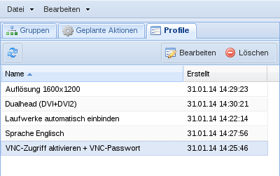 Profile verwalten und bearbeiten