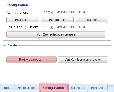 Einer Gruppen-Konfiguration Profile zuweisen