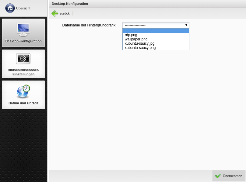 Kommbox - Desktop-Konfiguration -> Hintergrundbild ändern