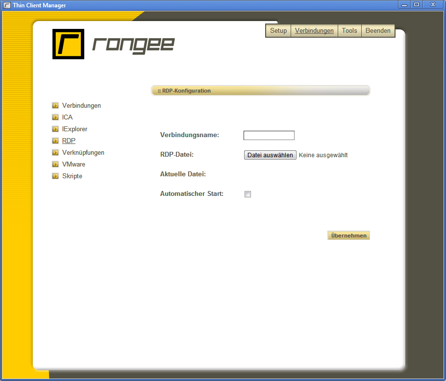 Verbindung über RDP-Datei.